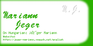 mariann jeger business card